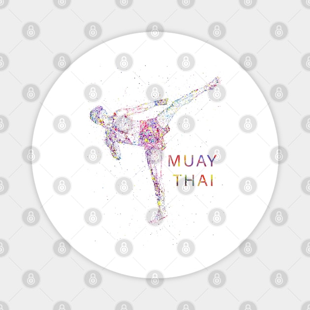 Man muay thai boxing Magnet by RosaliArt